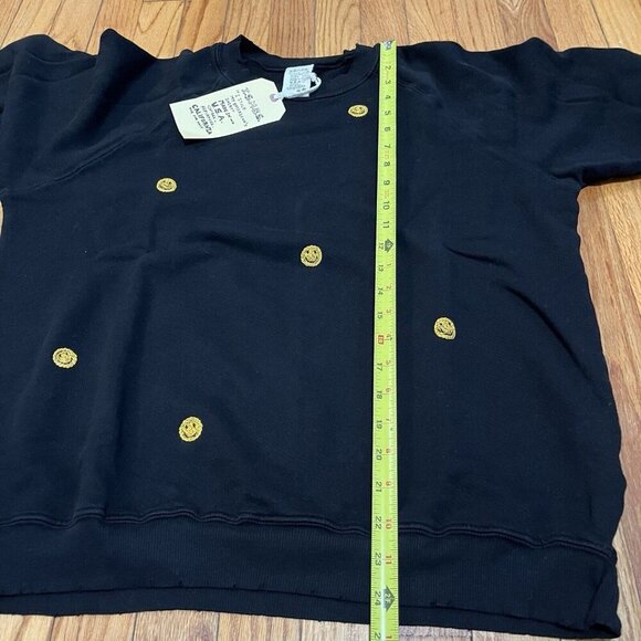 I Stole My Boyfriends Shirt NWT Black Sweatshirt Embroidered Smiley Faces Large‎ - Picture 7 of 7